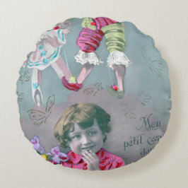 Almofada Redonda Mon petite coeur dans ce baiser 