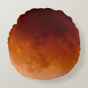 Almofada Redonda Mondfinsternis laranja lua Moon