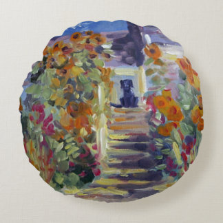 Almofada Redonda Monet com travesseiro do laboratório