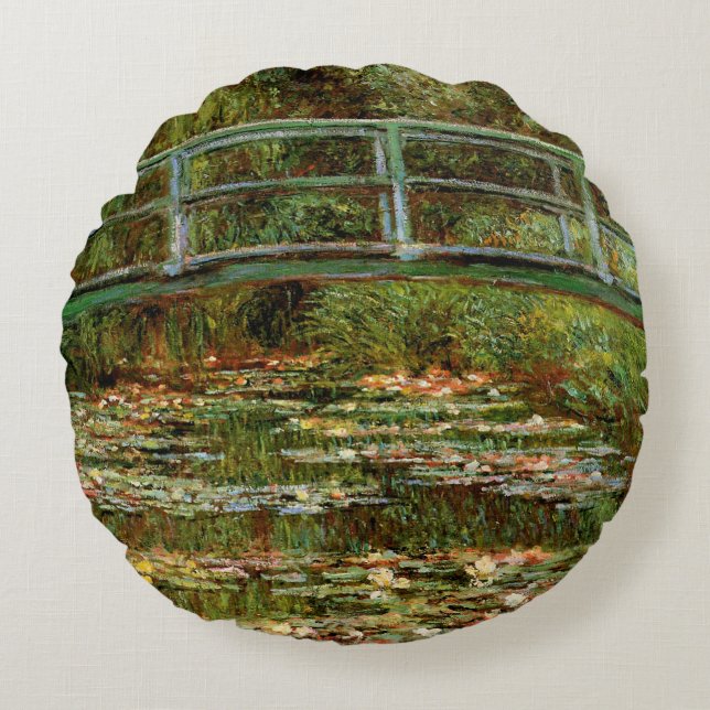 Almofada Redonda Monet French Bridge Giverney (Frente)