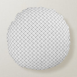 Almofada Redonda Monochrome Geometric Texture|Seamless Diamond Look