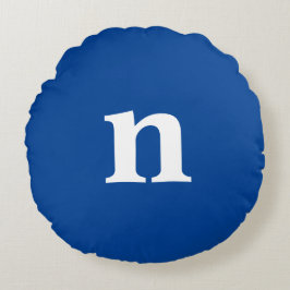 Almofada Redonda Monograma Azul
