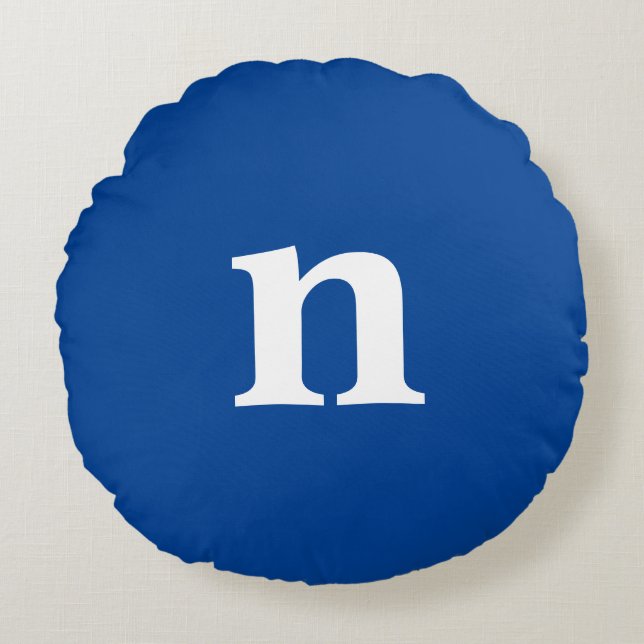 Almofada Redonda Monograma Azul (Frente)