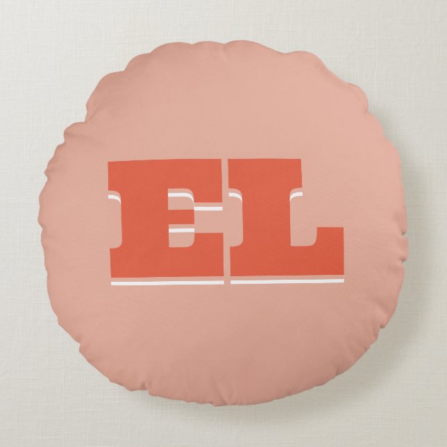 Almofada Redonda Monograma do Dorme da Faculdade de Retro Personali (Frente)