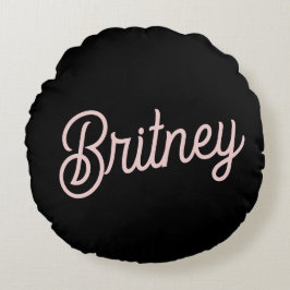 Almofada Redonda Monograma e Nome Moderno Pink Pidroso Blush