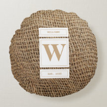 Monograma Russo Burlap Inicial