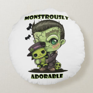 Almofada Redonda Monstro de Frankenstein Fofo com pelúcia