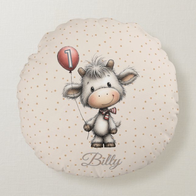 Almofada Redonda Moo Magic: Edição Um Ano! (Frente)