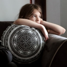 Almofada Redonda Moon Child Mandala Triple Moon