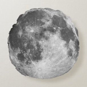 Almofada Redonda Moon Satélite - Sistema Solar Cinza Solar