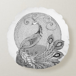 Almofada Redonda Moonlight Peacock