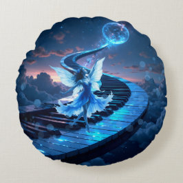 Almofada Redonda Moonlight Rehearsal – Dancing in the moonlight. 