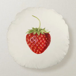 Almofada Redonda Morango Vermelho Torrado (por Louis C. Krieger)