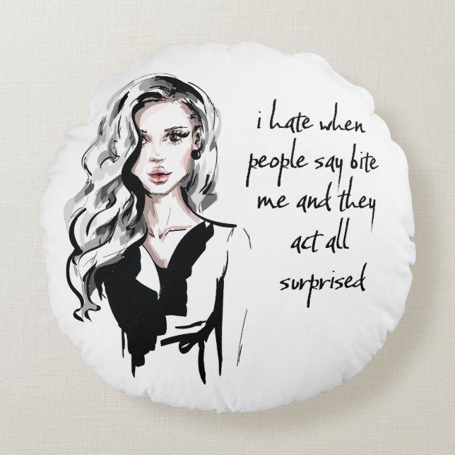 Almofada Redonda Morda Surpresa (Frente)