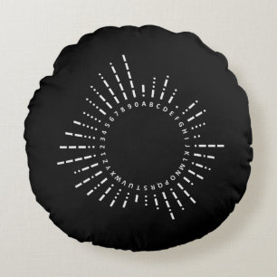 Almofada Redonda Morse Code Alphabet