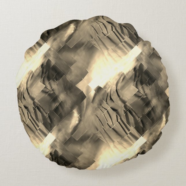 Almofada Redonda Mosaico abstrato estranho com choque de tons (Verso)