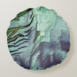 Almofada Redonda Mosaico de menta acinzentada com entalhe ligeiro e