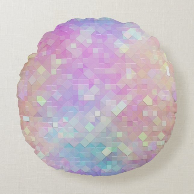 Almofada Redonda mosaico holo sparkle: (Frente)
