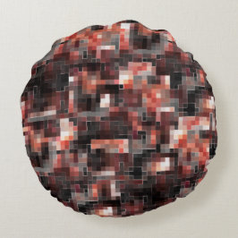 Almofada Redonda Mosaico quadrado estilo azulejo virtual em bege a 