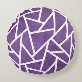 Almofada Redonda Mosaico roxo e branco