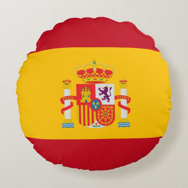 Almofada Redonda Mostre suas cores - Espanha (Frente)