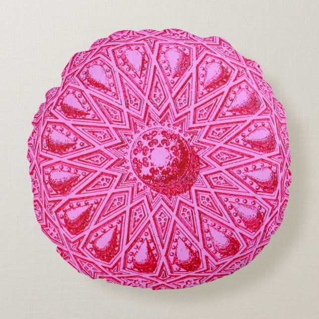 Almofada Redonda motif antigo do Oriente Médio (Frente)