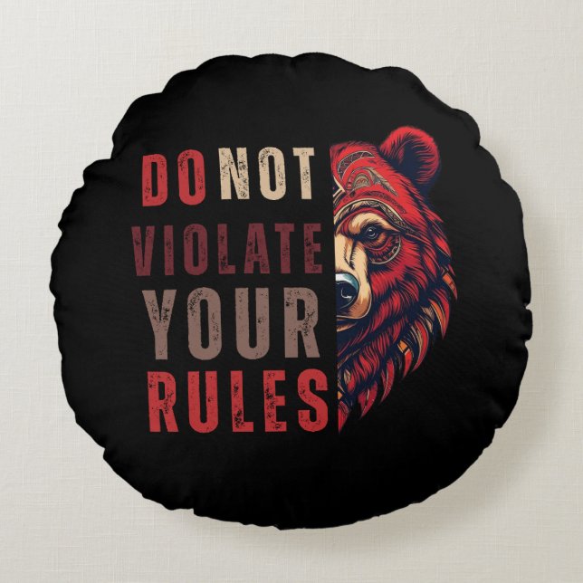 Almofada Redonda Motivação | Próximo modo de pensar | Urso (Frente)