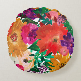 Almofada Redonda Motivos florais para aquarelas