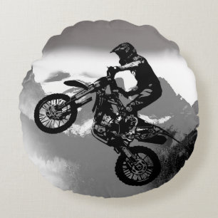 Almofada Redonda Motocross Biker - Montanhas Rochosas