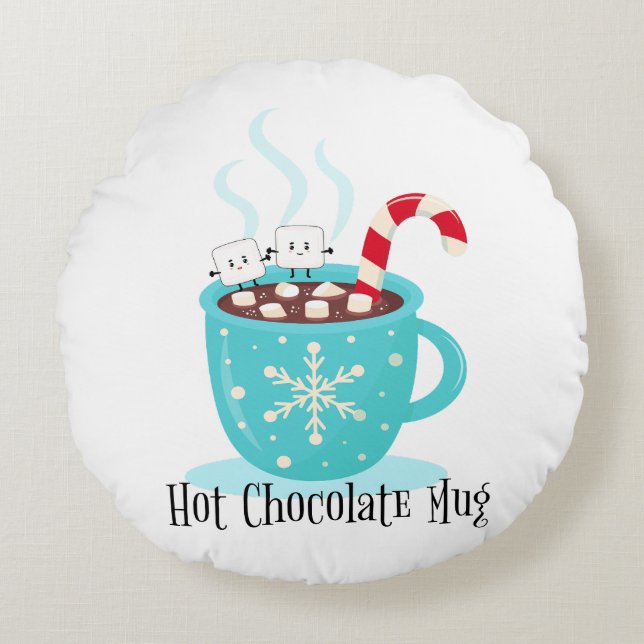 Almofada Redonda Mug de chocolate quente (Frente)