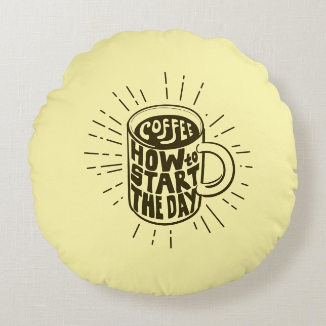 Almofada Redonda Muita de café (Frente)