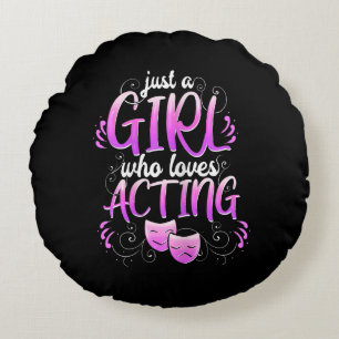 Almofada Redonda Mulher Atriz Agindo Musicais Da Broadway