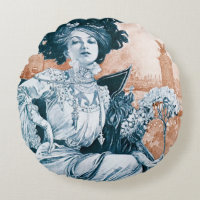 Mulher com Rosa, Alphonse Mucha Travesseiro decora