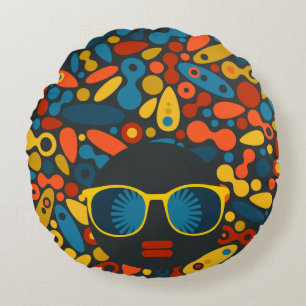 Almofada Redonda Mulher Preta #1