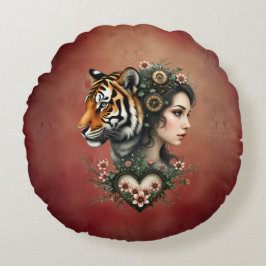 Almofada Redonda Mundo floral magnético steampunk