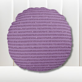 Almofada Redonda Muted Mulberry Glitter Style Horizontal Stripes