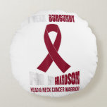 Almofada Redonda My Grandson My head Neck Cancer Warrior Gift<br><div class="desc">My Grandson My head Neck Cancer Warrior Gift</div>