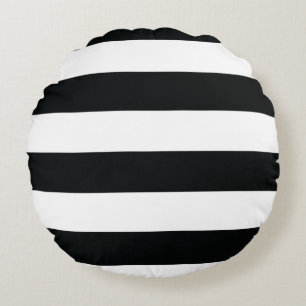 Almofada Redonda Mydeas   Listras brancas e pretas