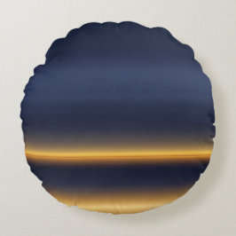 Almofada Redonda Na arte de IA Navy Gold