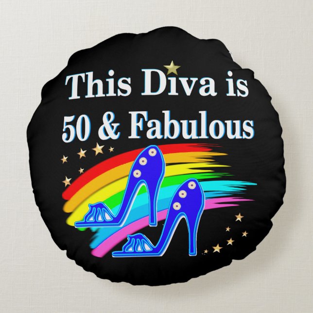 ALMOFADA REDONDA NA MODA 50 ANOS DE CALÇADO DE RAINHA (Verso)