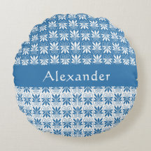 Na moda Blue & White grego Floral Personalizado