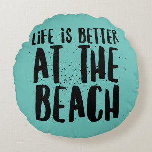 Almofada Redonda Na Praia