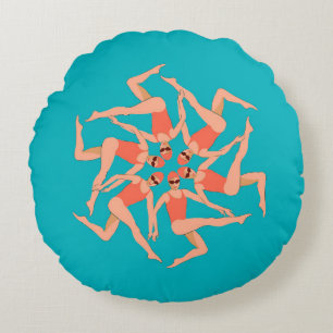 Almofada Redonda Nadadores - Nadação Sincronizada