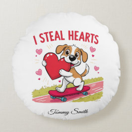 Almofada Redonda Namorados Sentimentais Modernos para Animais de es