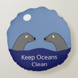 Almofada Redonda Namorando de selos monk