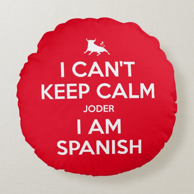 Almofada Redonda Não consigo ficar calmo (Frente)