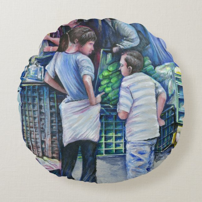 Almofada Redonda Não são raparigas, são mulheres (Frente)