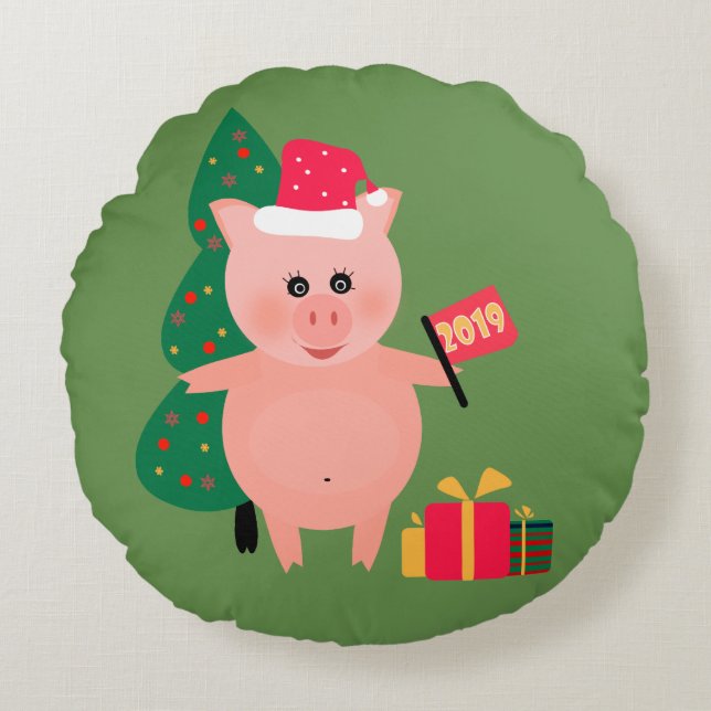 Almofada Redonda Natal (Frente)