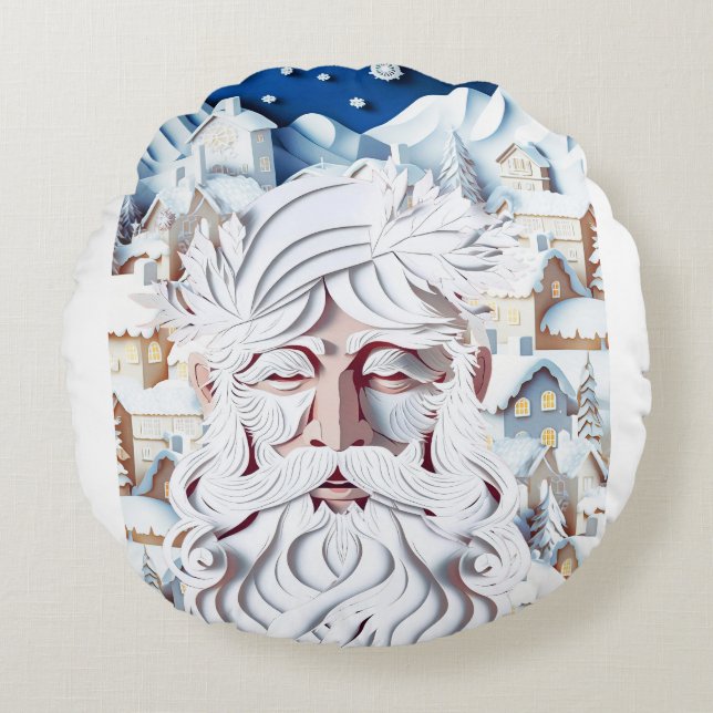 ALMOFADA REDONDA NATAL BRANCO (Frente)