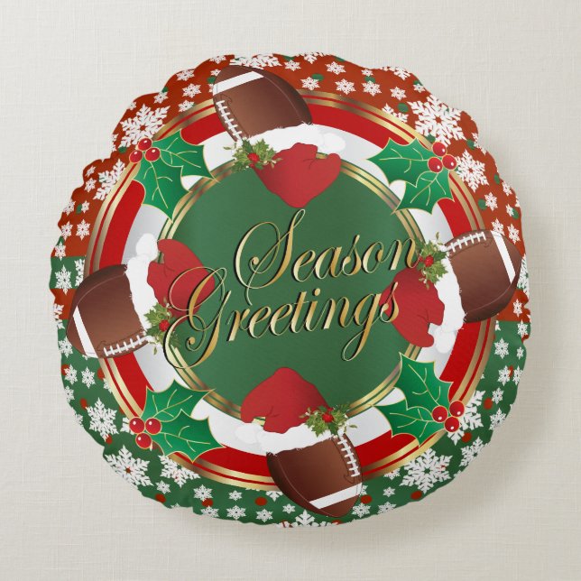 Almofada Redonda Natal de Futebol (Frente)